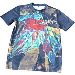 Chon Abstract Art Design Black Short Sleeve Shirt Small